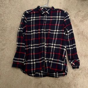 american eagle flannel, navy and red, size xl